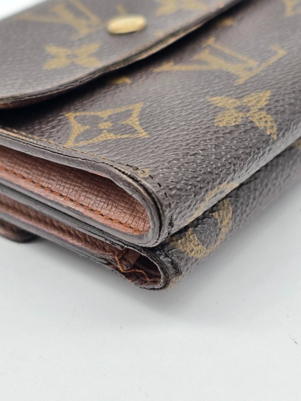 Authentic Louis Vuitton Monogram Canvas Compact Flap Snap Wallet Brown LV - Picture 8 of 16